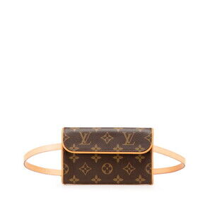 LOUIS VUITTON Authentic Brown Monogram Leather Fanny Pack
